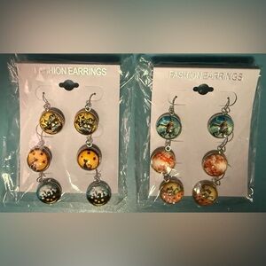 6 Pairs of Halloween Themed Dangle Earrings Set